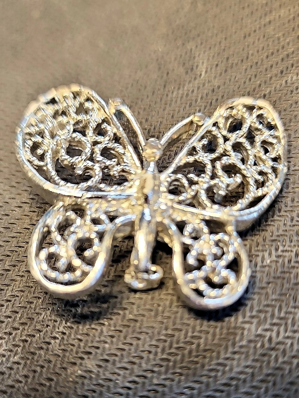 Gerry's Butterfly Filigree Brooch in Silver Like New